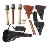 REENACTOR WWII GERMAN GRENADES & HOLSTERS