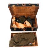 WWII - COLD WAR US ARMY UNIFORM ITEMS & TRUNK