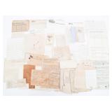 19th C. US LEGAL CONTRACTS, NEWPAPERS & LETTERS