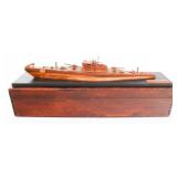 WWII GERMAN WOODEN U-BOAT MODEL DESK DISPLAY