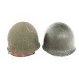WWII US ARMY M1 COMBAT HELMETS WITH LINERS