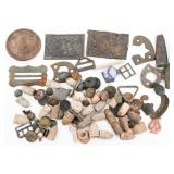 CIVIL WAR ERA DUG RELIC MUNITIONS & BELT BUCKLES