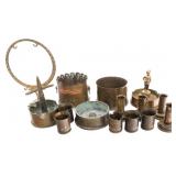 WWI - WWII US & BRITISH ARTILLERY SHELL TRENCH ART