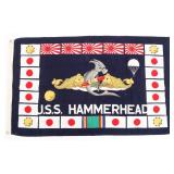POST WWII US NAVY USS HAMMERHEAD BATTLE FLAG