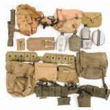 WWII US ARMED FORCES M3 GAS MASK & FIELD GEAR