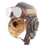 WWII BRITISH RAF TYPE B FLIGHT HELMET WITH GOGGLES