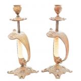 IMPERIAL GERMAN NAVY OFFICER SWORD CANDLESTICKS