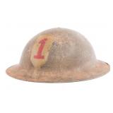 WWI US AEF 1st INFANTRY DIVISION M1917 HELMET