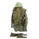 VIETNAM WAR US ARMY M1, JUNGLE JACKET & FIELD GEAR