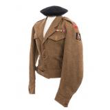 WWII BRITISH 7th ARMORED DIV. BATTLEDRESS & BERET