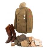 WWI US AIR SERVICE EM UNIFORM & PAPERWORK GROUPING