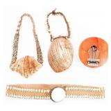 SOUTHEAST ASIAN COCONUT KALIMBA & SHELL JEWELRY