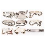 WWII US NAVY STERLING SILVER PERSONAL ID BRACELETS