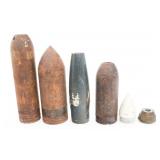 WWII US ARMED FORCES ARTILLERY PROJECTILES