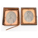CIVIL WAR CSA BROTHERS AMBROTYPE PHOTOGRAPHS