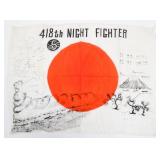 WWII US 418th NIGHT FIGHTER SQUADRON JAPANESE FLAG