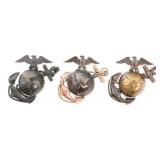 WWI USMC OFFICER DRESS & SERVICE EGA CAP BADGES