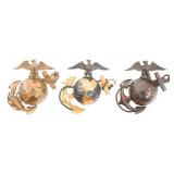 WWI USMC OFFICER DRESS & SERVICE EGA CAP BADGES