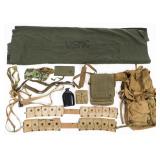 WWII USMC MAP CASE & FIELD GEAR