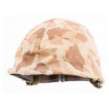 WWII USMC M1 COMBAT HELMET WITH CAMO COVER
