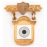 1924 USMC 14K GOLD DISTINGUISHED MARKSMAN BADGE