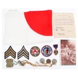 WWII US ALAMO SCOUT PURPLE HEART & PATCH GROUP