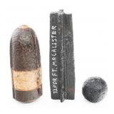 CIVIL WAR US ARTILLERY SHELL, CANNON BALL & RELIC