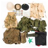 GULF WAR IRAQI M90 HELMET, FLAG, & FIELD GEAR