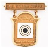 1931 USMC 18K GOLD DISTINGUISHED MARKSMAN BADGE