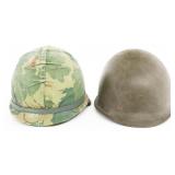 COLD WAR US ARMY M1C PARATROOPER & M1 HELMETS