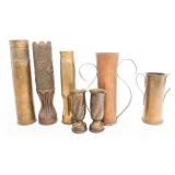 WWI - WWII US  ARTILLERY SHELL TRENCH ART VASES