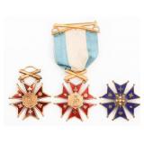 CIVIL WAR ARMY OF THE POTOMAC VET 14K GOLD MEDALS