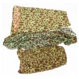WWII USMC CAMO GARMENT BAG, HALF SHELTER, & NET