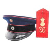 IMPERIAL GERMAN 76th ARTILLERY REG SCHIRMMUTZE HAT