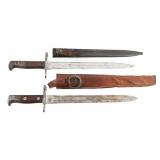 WWI - WWII US M1892 KRAG & SWISS M1918 BAYONETS