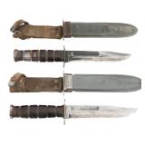 WWII USN MKII FIGHTING KNIVES by KA-BAR