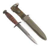 WWII US M3 FIGHTING KNIFE by PAL WITH SCABBARD