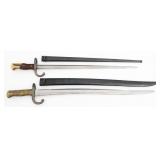 FRENCH M1866 & M1874 BAYONETS WITH SCABBARDS