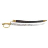19th C. EUROPEAN BRIQUET CUTLASS & SCABBARD