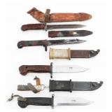 COLD WAR AKM & CZECH VZ-58 BAYONETS WITH SCABBARDS