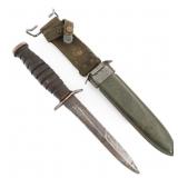 WWII US M3 FIGHTING KNIFE by PAL WITH SCABBARD