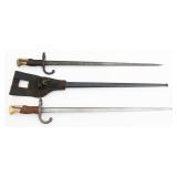 FRENCH M1874 GRAS BAYONETS AND SCABBARD