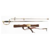 CIVIL WAR US M1860 FIELD OFFICER SWORD & BELT