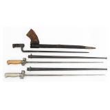19th C. US ARMY & FRENCH BAYONETS WITH SCABBARDS
