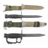 VIETNAM WAR US ARMY M7 BAYONETS WITH SCABBARDS
