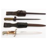 WWI - WWII GERMAN K98 & FRENCH M1886 BAYONETS