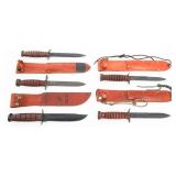 KA-BAR & M3 FIGHTING KNIVES & M4 BAYONET