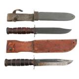 WWII USN MkII FIGHTING KNIVES by KABAR & CAMILLUS