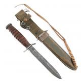 WWII US M3 FIGHTING KNIFE - KINFOLKS WITH SCABBARD