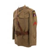 WWI US AEF 1st ARMY AIR SERVICE NCO TUNIC & BELT